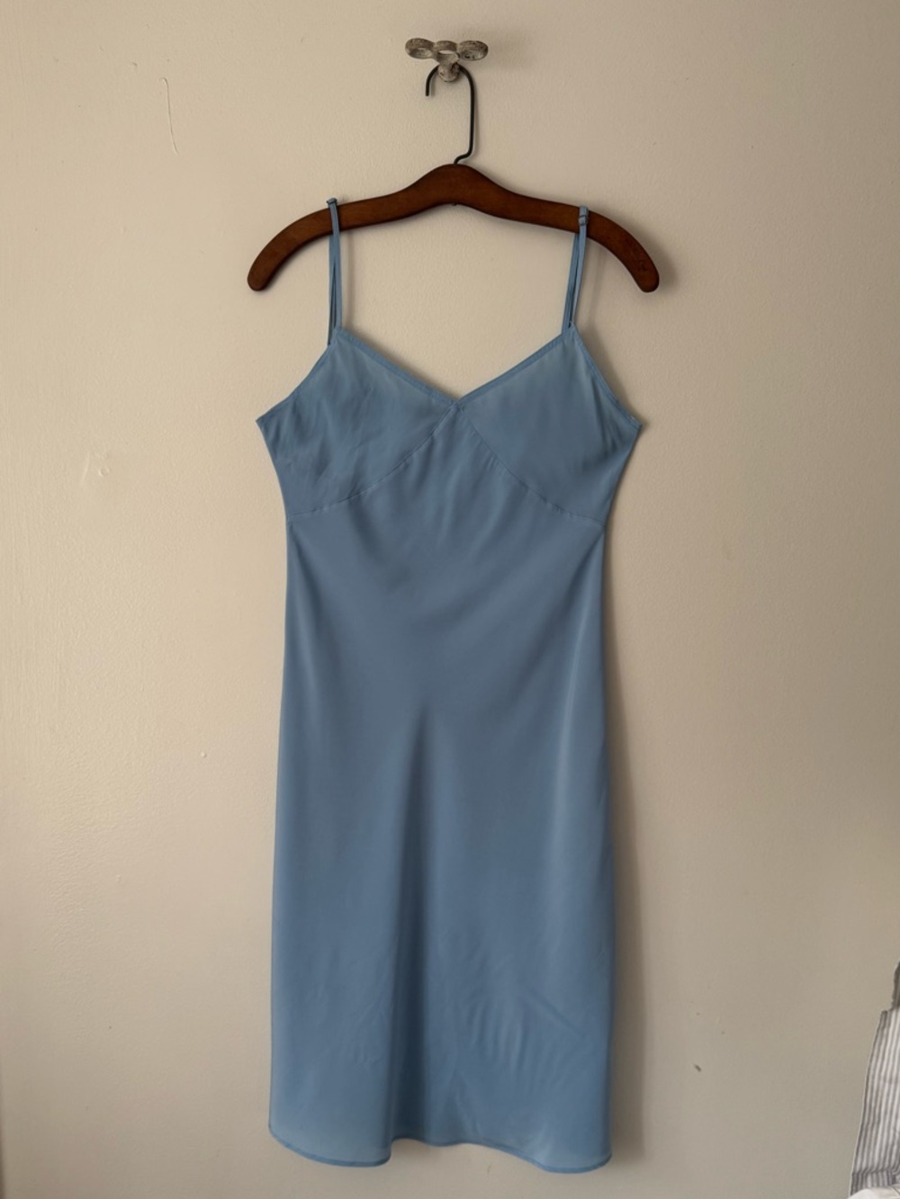 Creatures of Comfort Bias Cut Slip Dress in Powder Blue.